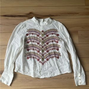 Anthropologie embroidered blouse